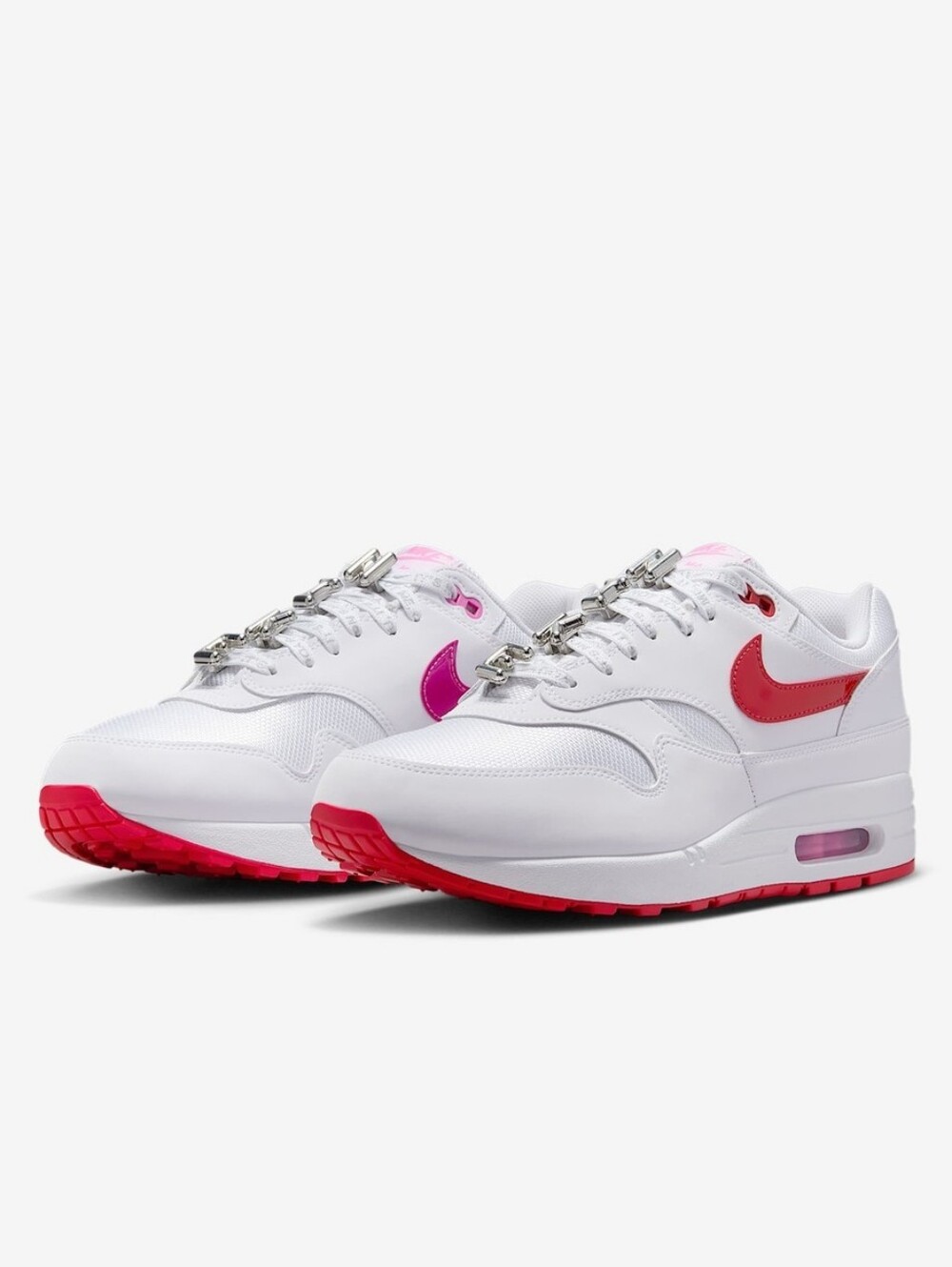Nike Air Max 1 PRM Shoes Valentine’s Day White Red HV2303-100 Mens Size 10.5